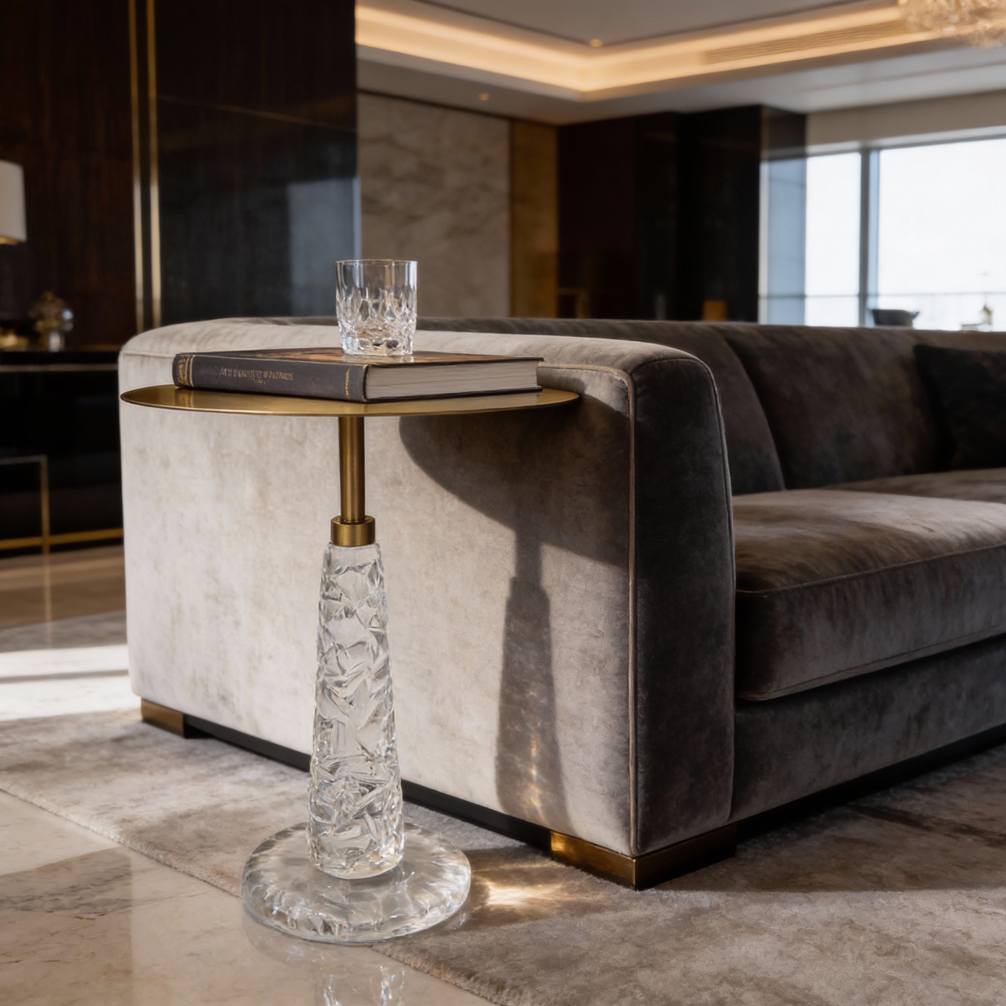 Hammered Brass Side Table