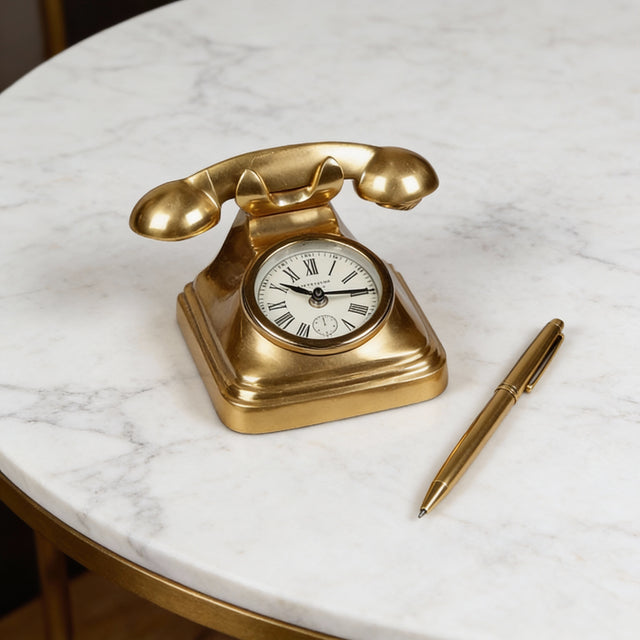 Rotary Retro Phone Table Clock