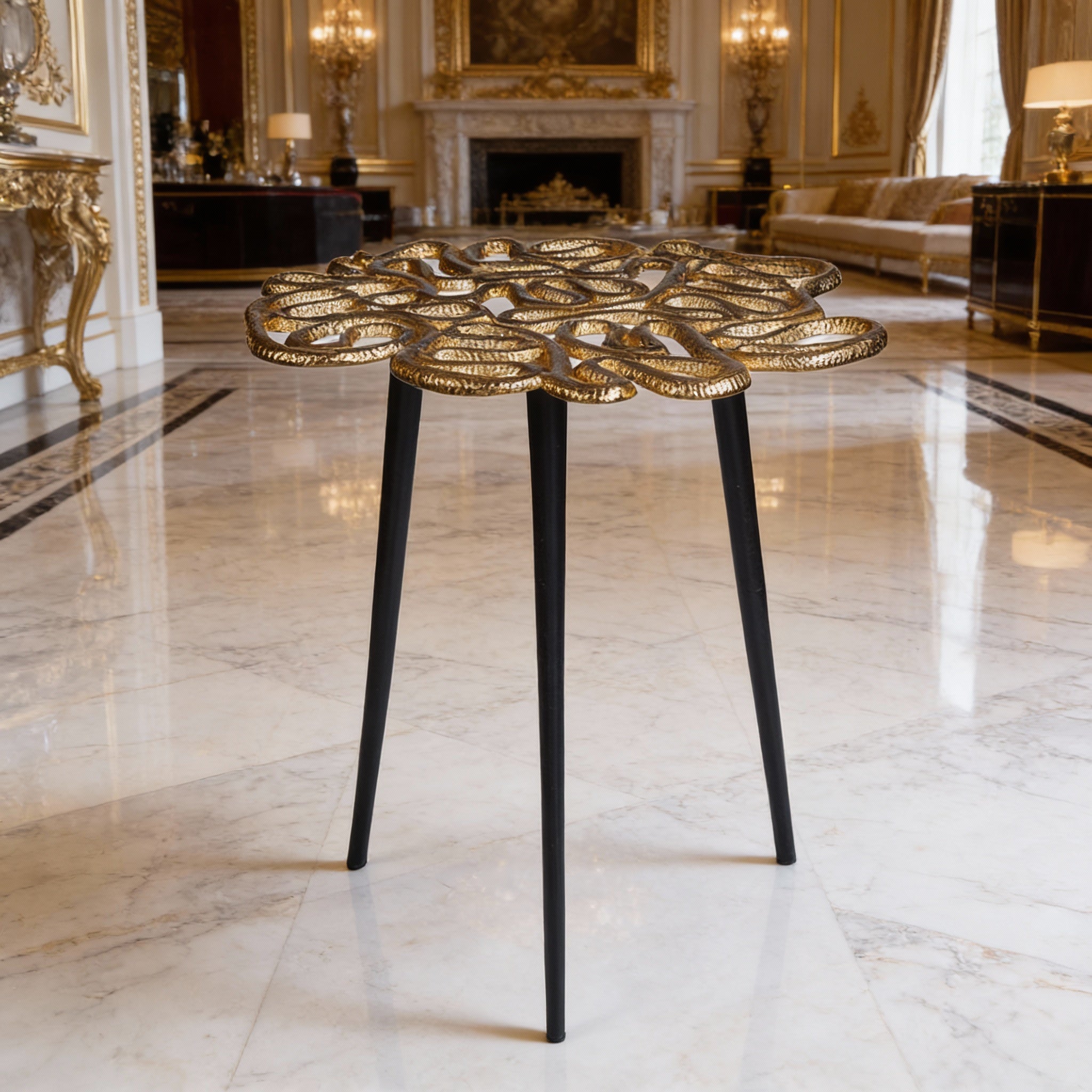 Burnished Brass Accent Table