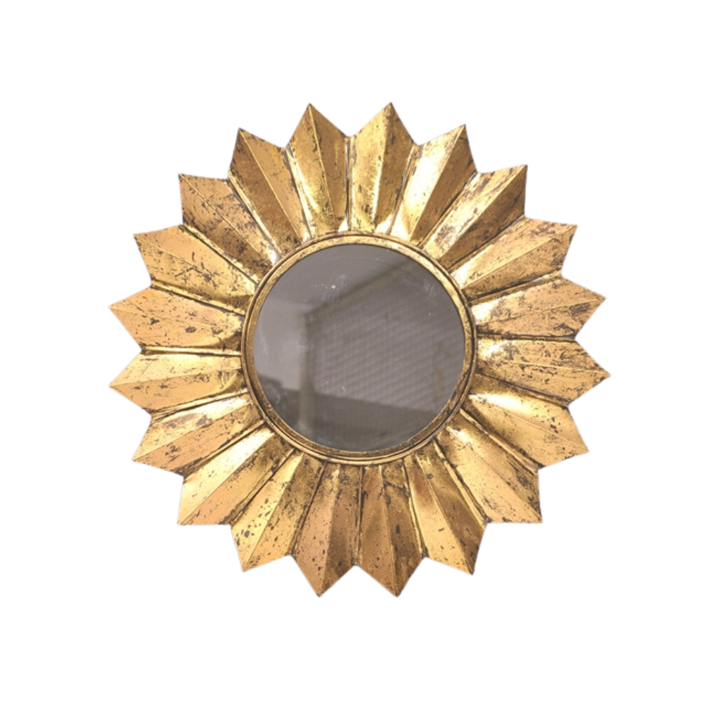 Soleil Fleur Gold Foil Wall Mirror