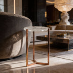 Hammered Glass-Top Side Table