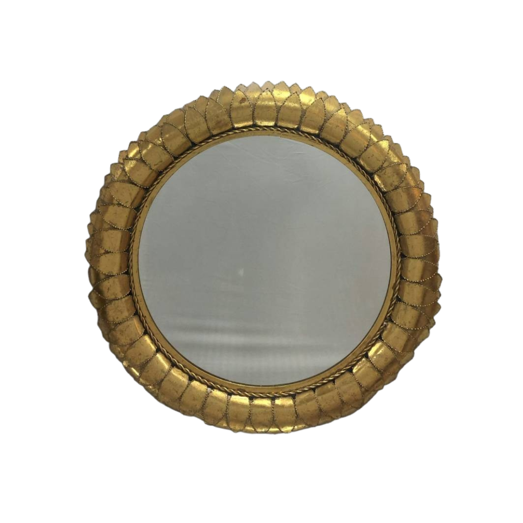 Lumiere Round Sculpted Wall Mirror