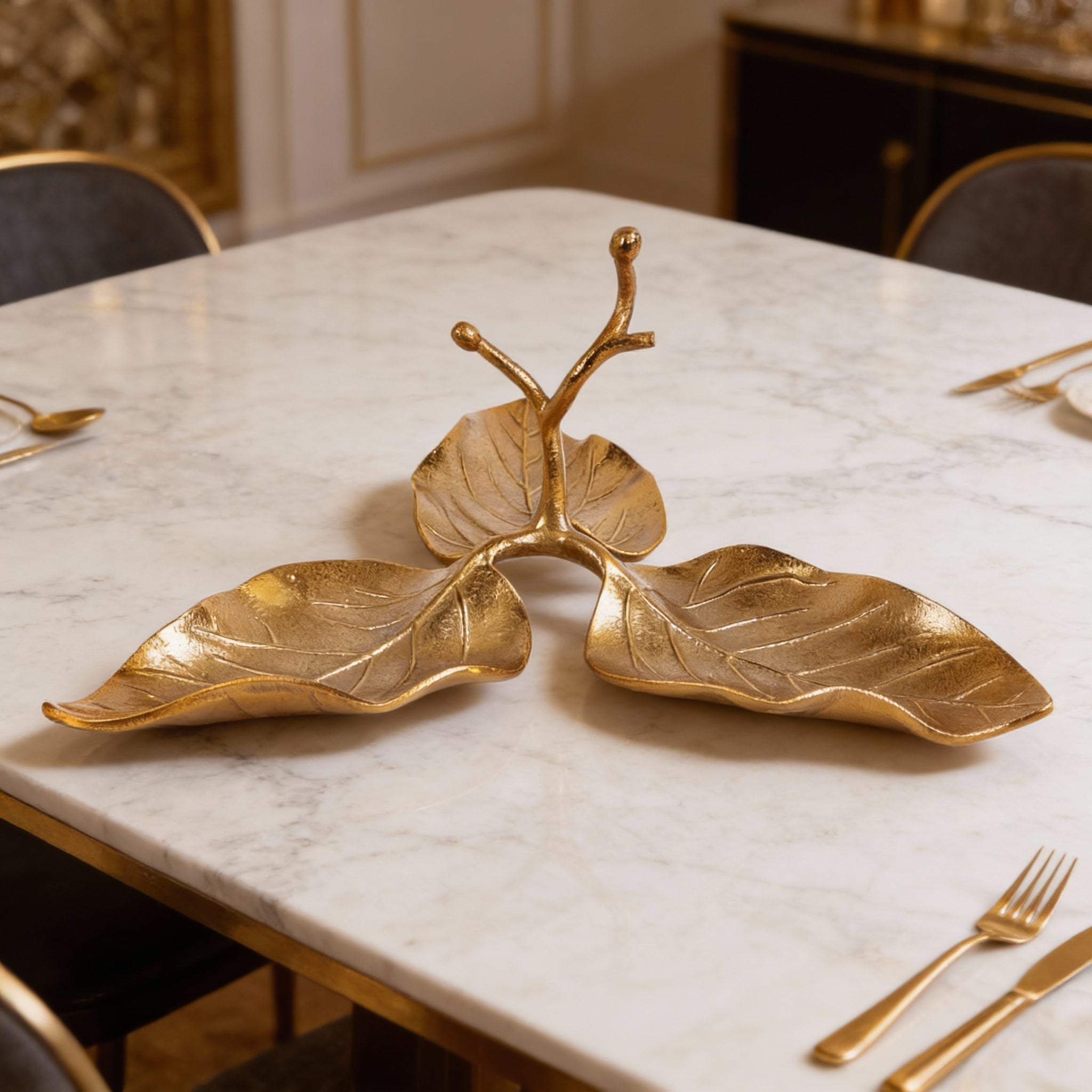 Golden Leaf Serving Platter
