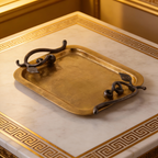 Noir & Gold Rectangular Serving Tray