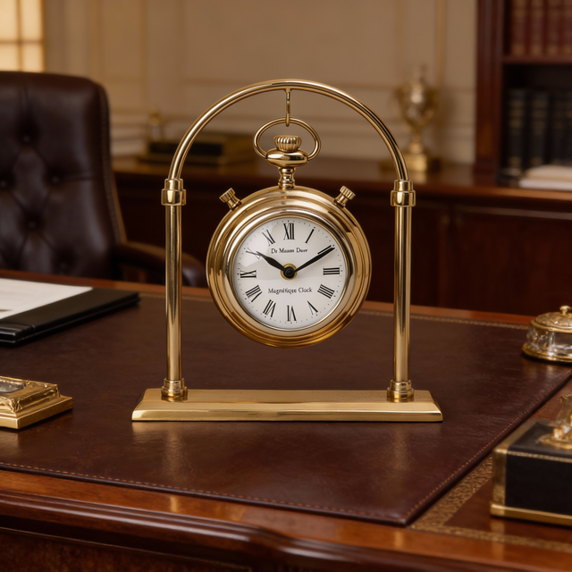 Tempus Gold Table Clock