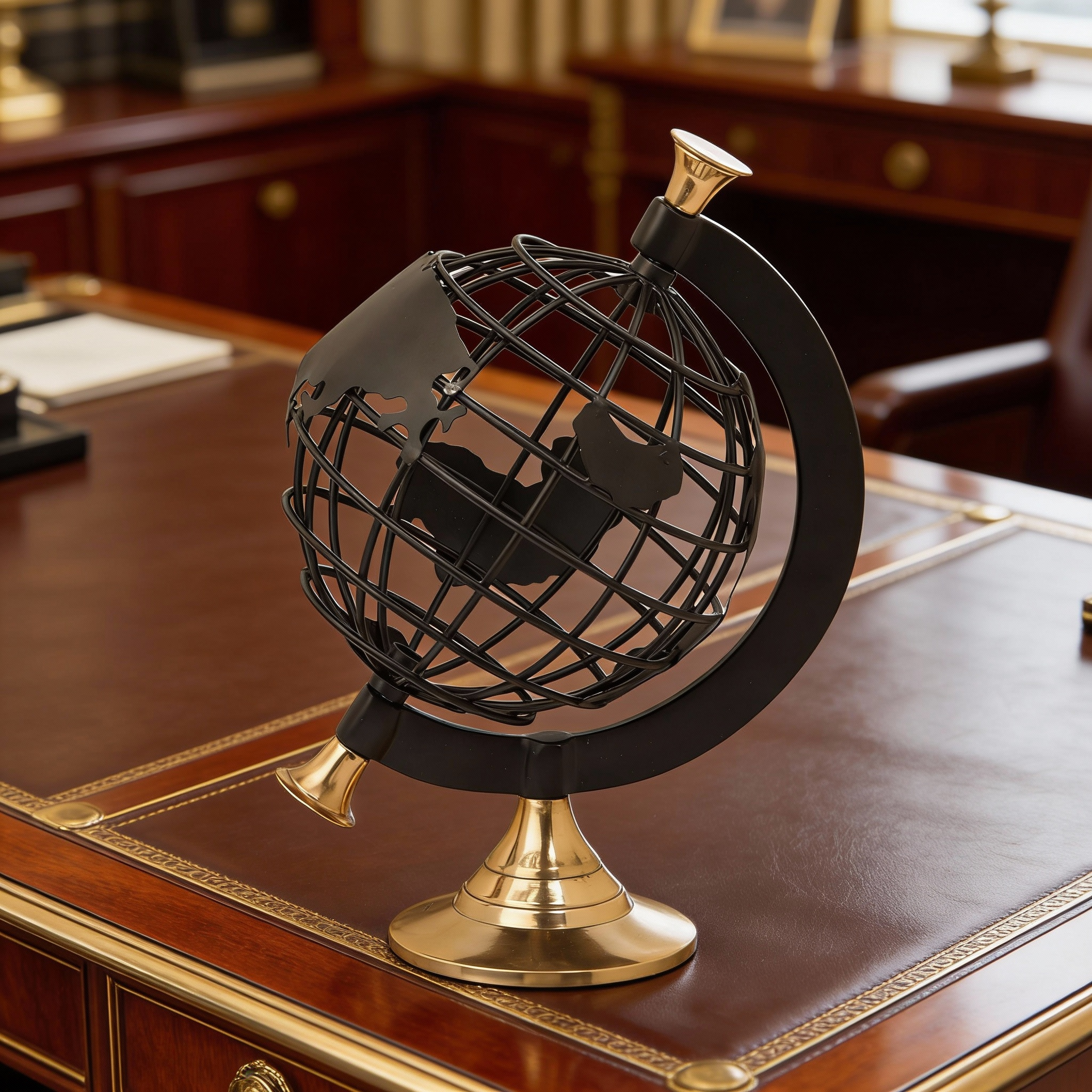 Terra Incognita Bronze Globe Sculpture