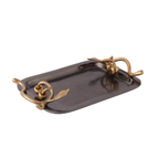 Noir & Gold Rectangular Serving Tray