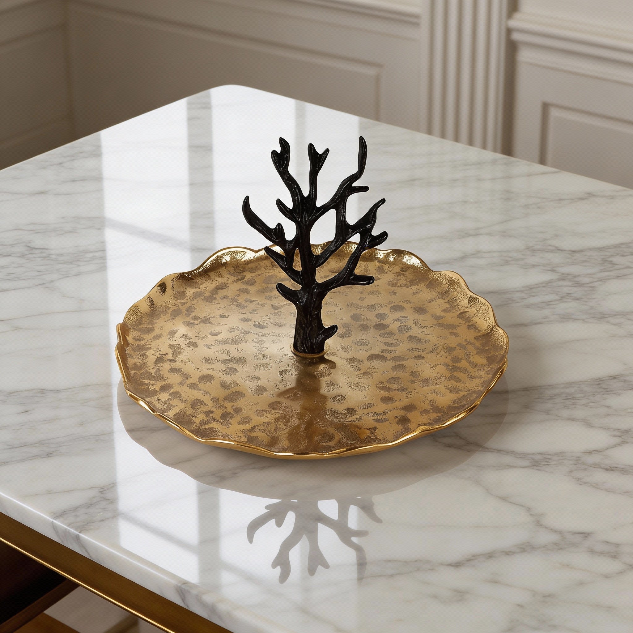 Burnished Metal Serving Platter