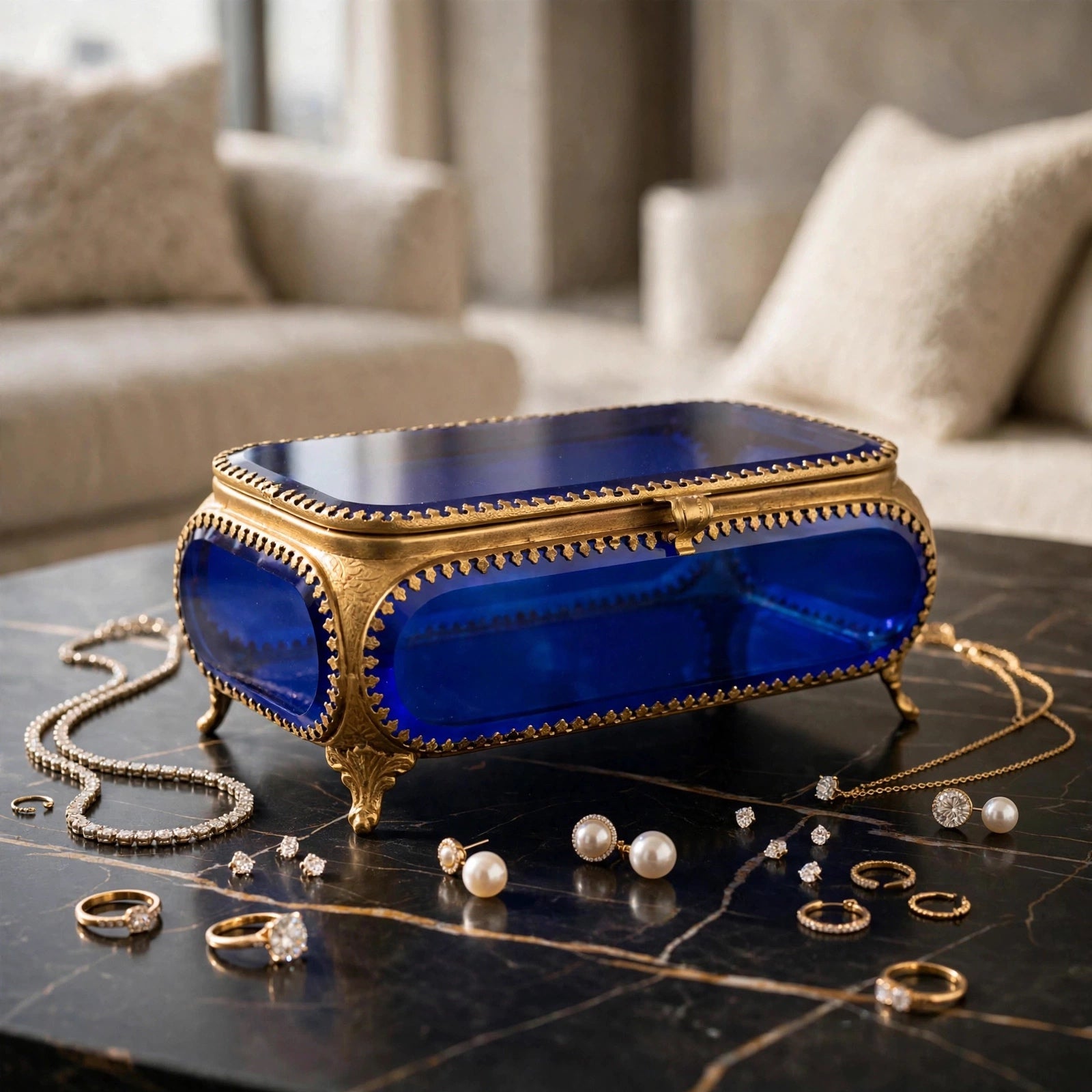 Sapphire Regalia Jewellery Box