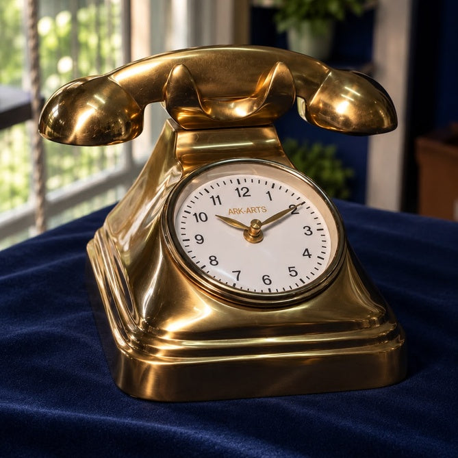 Rotary Retro Phone Table Clock