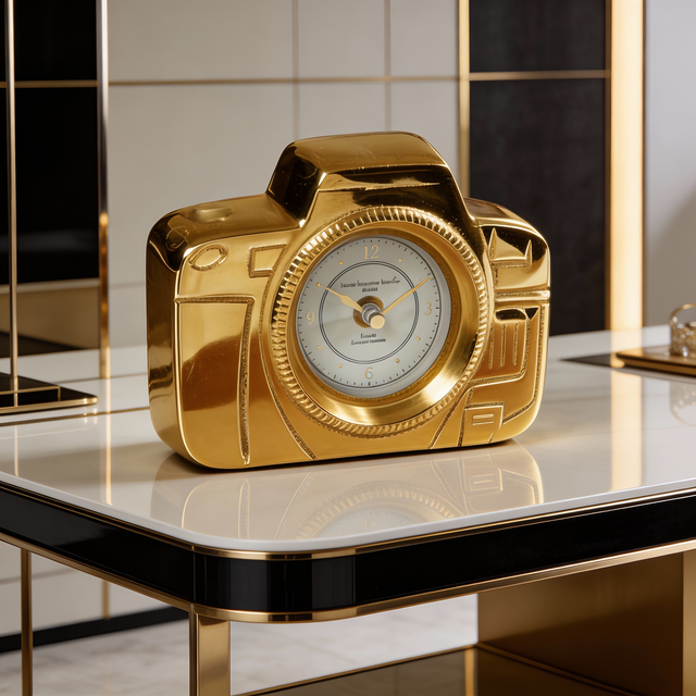 Shutter Camera Table Clock